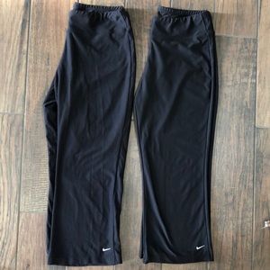Two Pairs Black Nike Fit Dry Capris Size M 8-10